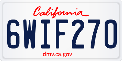 CA license plate 6WIF270