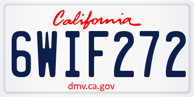 CA license plate 6WIF272