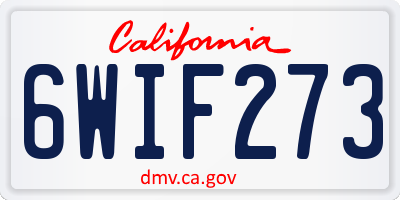 CA license plate 6WIF273