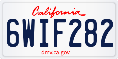 CA license plate 6WIF282