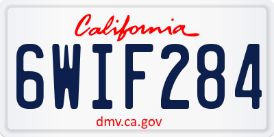 CA license plate 6WIF284