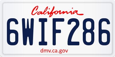 CA license plate 6WIF286