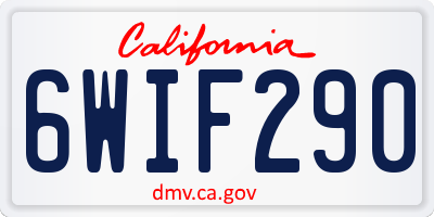 CA license plate 6WIF290