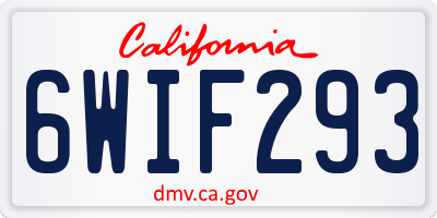CA license plate 6WIF293