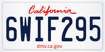 CA license plate 6WIF295