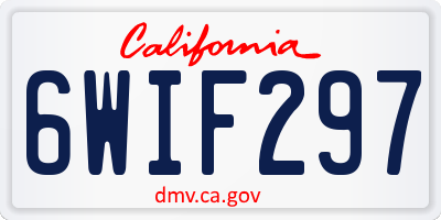 CA license plate 6WIF297
