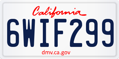 CA license plate 6WIF299