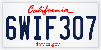CA license plate 6WIF307