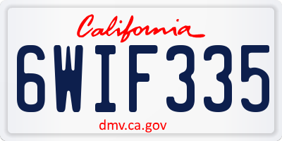 CA license plate 6WIF335