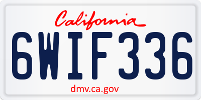 CA license plate 6WIF336