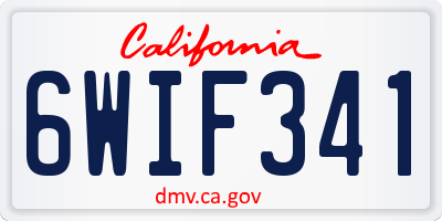 CA license plate 6WIF341
