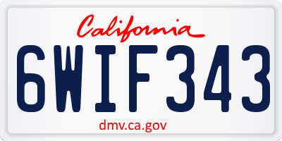 CA license plate 6WIF343