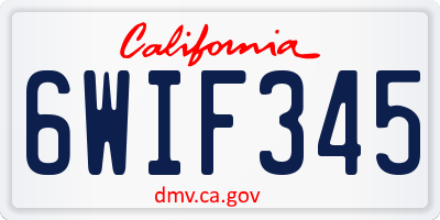 CA license plate 6WIF345