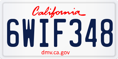 CA license plate 6WIF348
