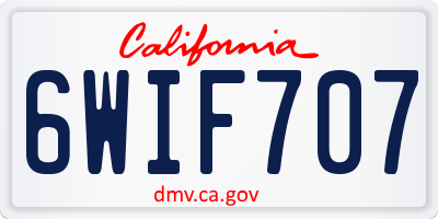 CA license plate 6WIF707
