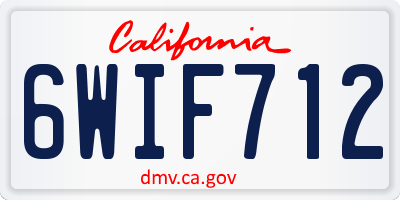 CA license plate 6WIF712