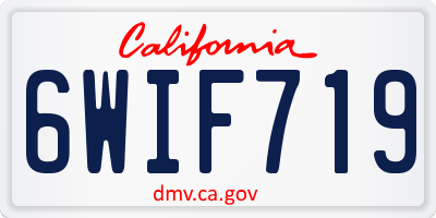 CA license plate 6WIF719