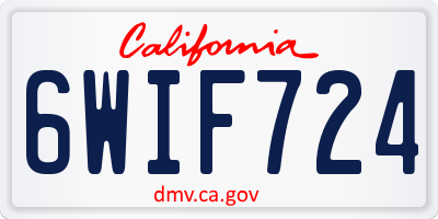 CA license plate 6WIF724