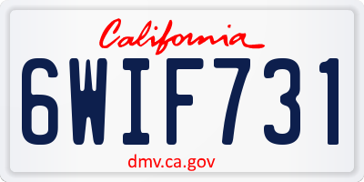 CA license plate 6WIF731