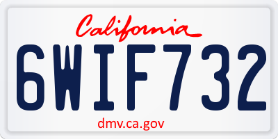 CA license plate 6WIF732