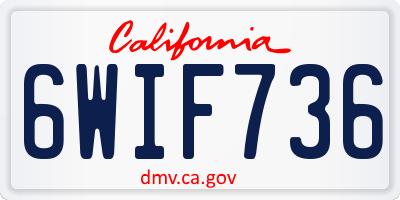 CA license plate 6WIF736