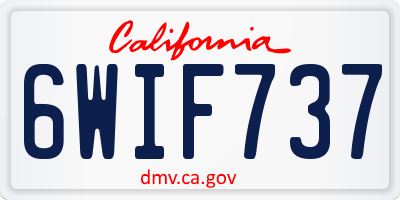 CA license plate 6WIF737