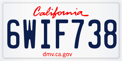 CA license plate 6WIF738