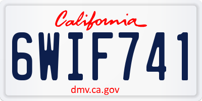 CA license plate 6WIF741