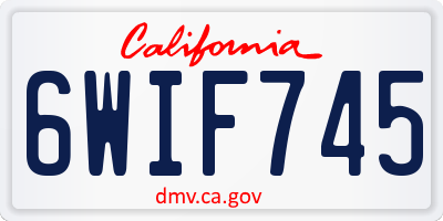 CA license plate 6WIF745