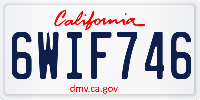 CA license plate 6WIF746