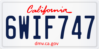 CA license plate 6WIF747