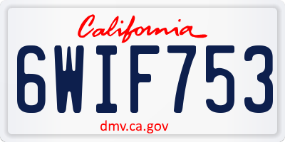 CA license plate 6WIF753