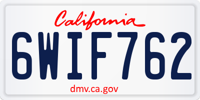 CA license plate 6WIF762