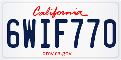 CA license plate 6WIF770
