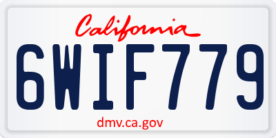 CA license plate 6WIF779