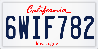 CA license plate 6WIF782