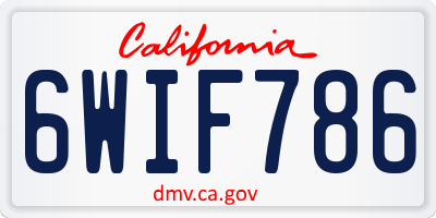 CA license plate 6WIF786