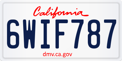 CA license plate 6WIF787