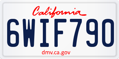 CA license plate 6WIF790