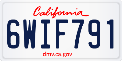 CA license plate 6WIF791