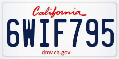 CA license plate 6WIF795