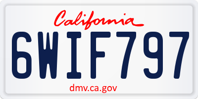 CA license plate 6WIF797