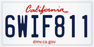 CA license plate 6WIF811