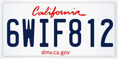 CA license plate 6WIF812