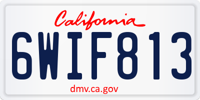 CA license plate 6WIF813