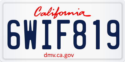 CA license plate 6WIF819