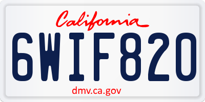 CA license plate 6WIF820