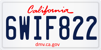 CA license plate 6WIF822