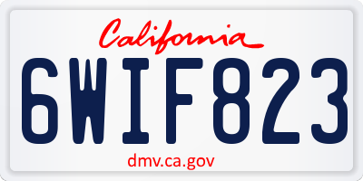 CA license plate 6WIF823