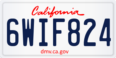 CA license plate 6WIF824